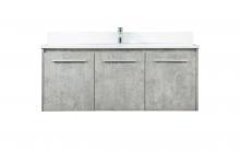 Elegant VF44548MCG-BS - 48 inch Single bathroom vanity in concrete grey with backsplash