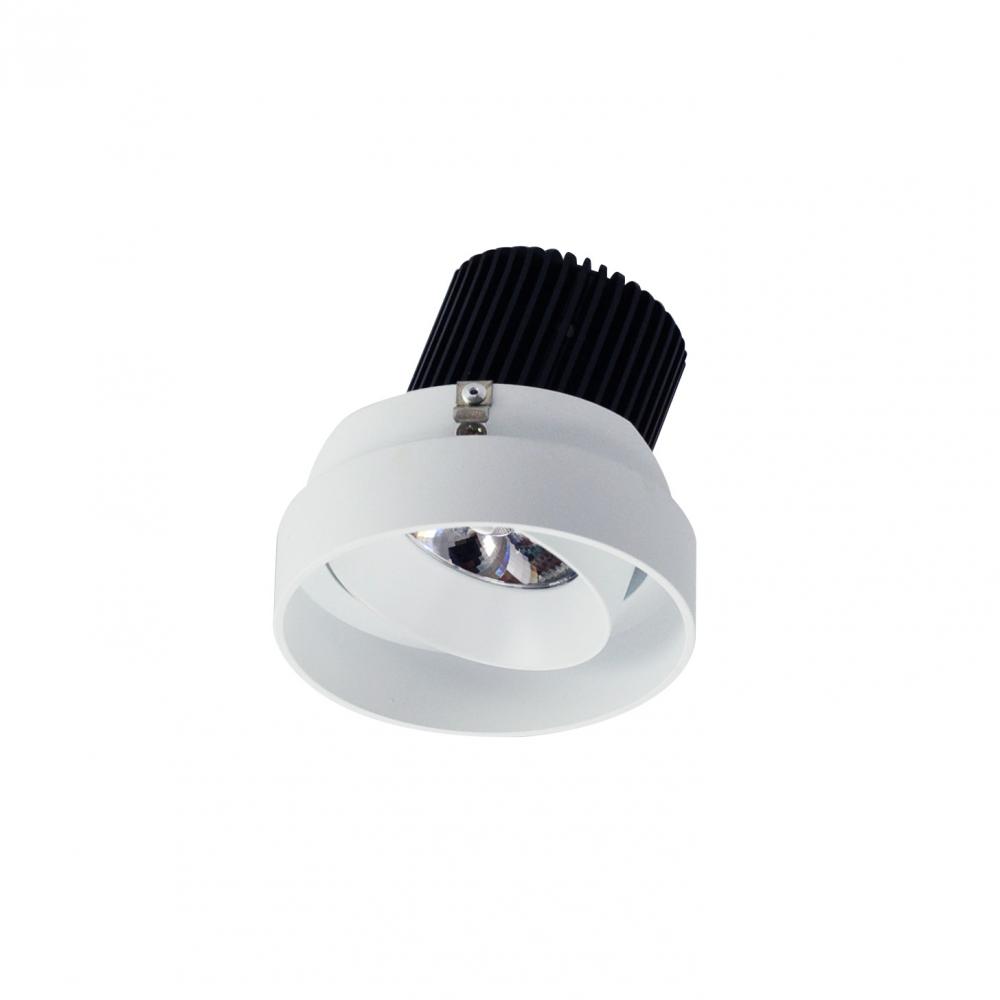 4" Iolite LED Round Trimless Adjustable, 10-Degree Optic, 850lm / 12W, 3000K, Matte Powder White