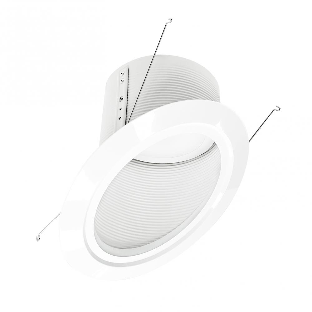 6" Super Sloped LED Retrofit Baffle, 1200lm / 16W, 3000K, White Baffle / White Flange