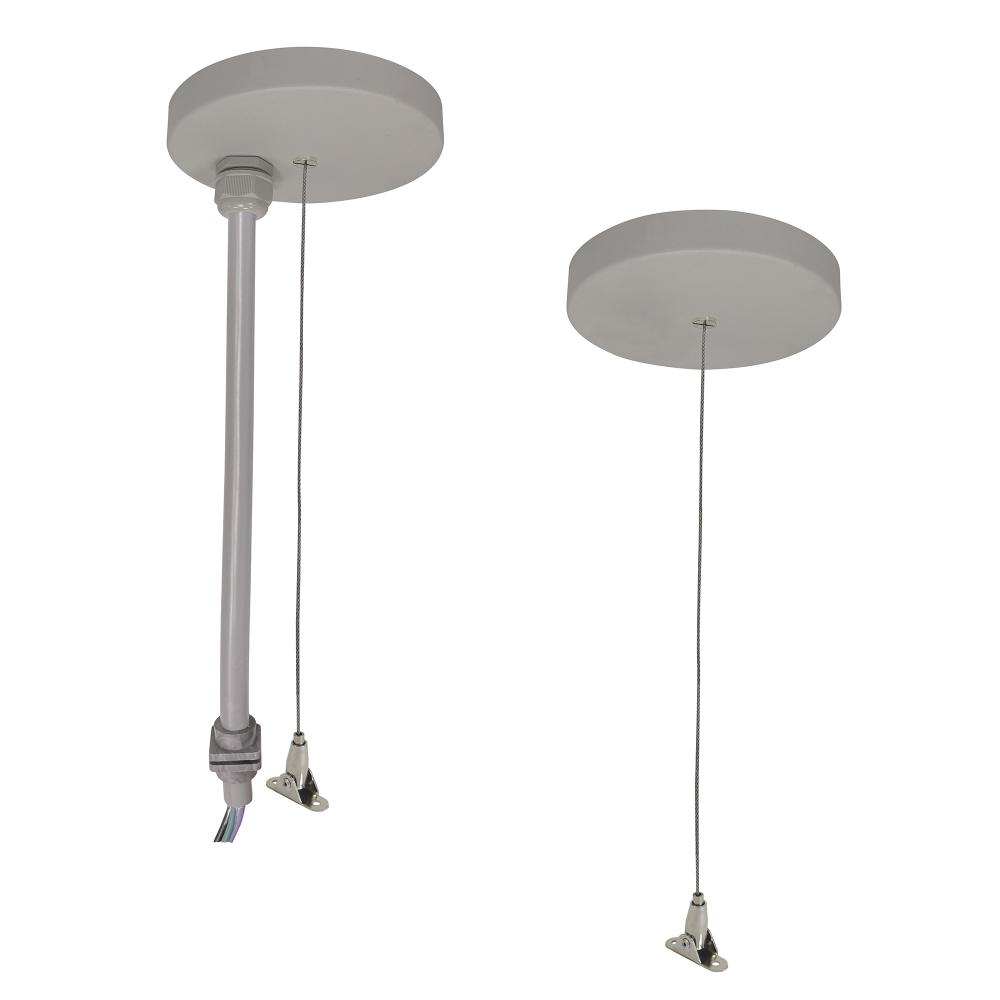 20' Pendant & Power Mounting Kit for NLUD Series, Aluminum Finish