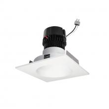 Nora NPRLV-4SNDC40XMPW - 4" Pearl Low Voltage LED Square Retrofit Reflector with Round Aperture, 1150lm / 11W, 4000K,