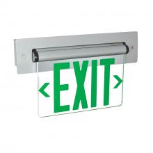 Nora NX-813-LEDGCA - Recessed Adjustable LED Edge-Lit Exit Sign, AC Only, 6" Green Letters, Single Face / Clear