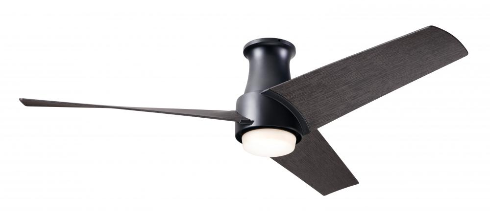 Ambit Flush DC Fan- Matte Black Finish; 56" Ebony Blades; 17W LED (Matte Black Trim)