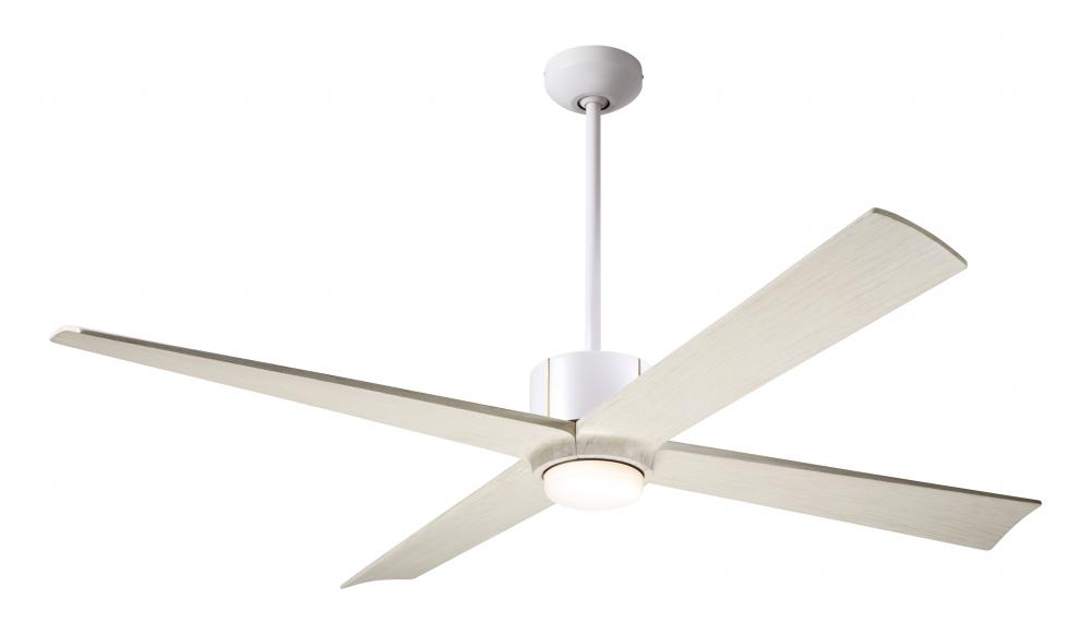 Nouveau DC Fan; Matte White Finish w/ Brass; 56" Whitewash Blades; 17W LED; Remote Control