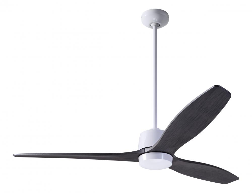 Arbor DC Fan; Gloss White Finish; 54" Ebony Blades; No Light; Wall/Remote Combo Control