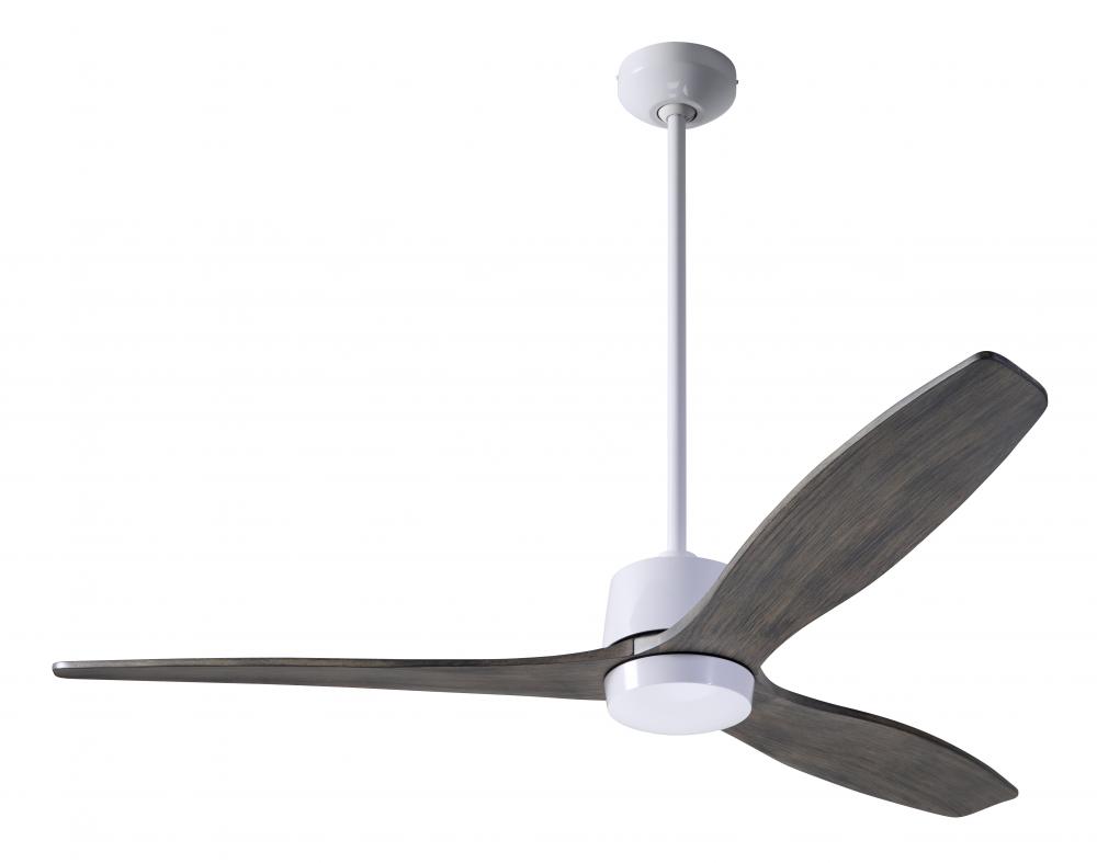 Arbor DC Fan; Gloss White Finish; 54" Graywash Blades; No Light; Wall/Remote Combo Control