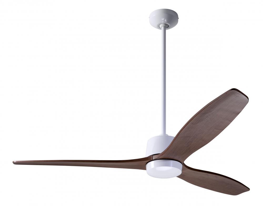 Arbor DC Fan; Gloss White Finish; 54" Mahogany Blades; No Light; Wall/Remote Combo Control