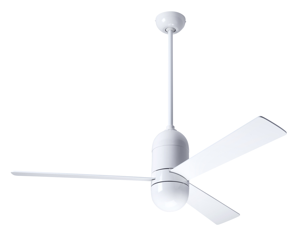 Cirrus DC Fan; Gloss White Finish; 50" Aluminum Blades; No Light; Wall Control