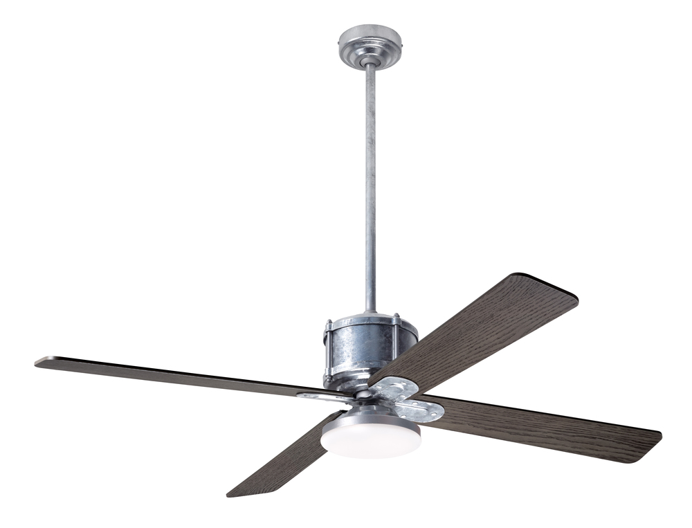 Industry DC Fan; Galvanized Finish; 50" Graywash Blades; 20W LED Open; Remote Control