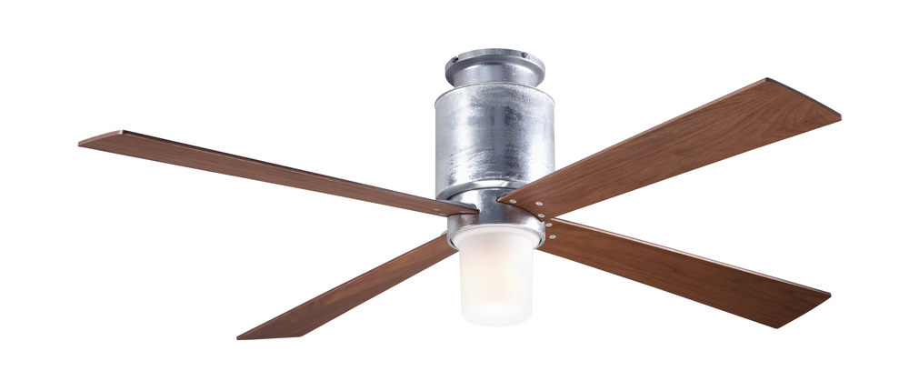 Lapa Flush Fan; Galvanized Finish; 50" Mahogany Blades; 17W LED; Fan Speed and Light Control (3-