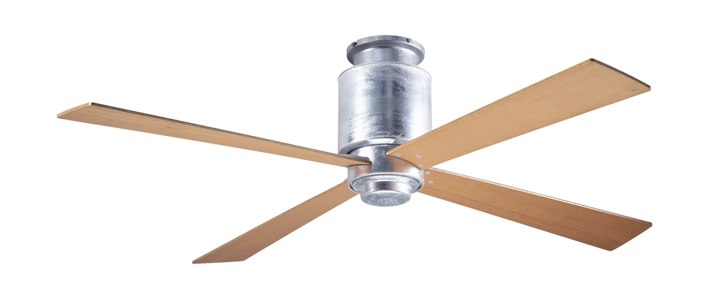 Lapa Flush Fan; Galvanized Finish; 50" Maple Blades; No Light; Fan Speed and Light Control (3-wi