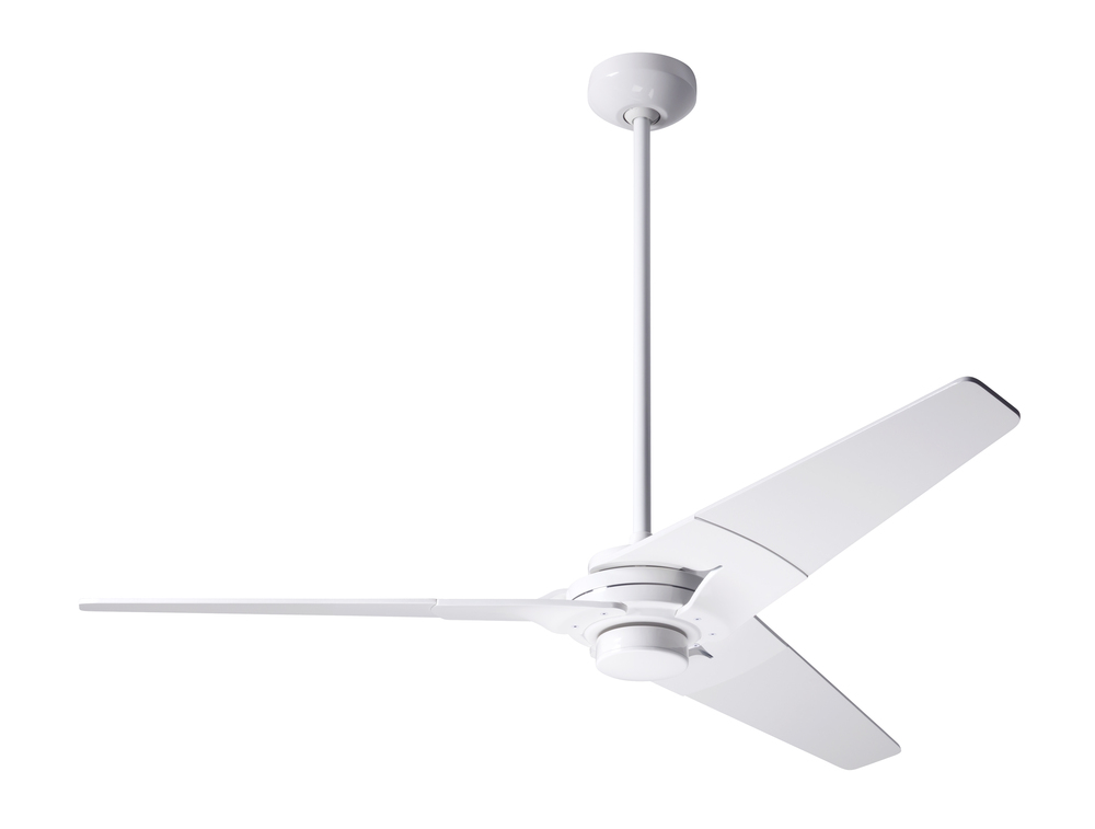 Torsion Fan; Gloss White Finish; 52" Nickel Blades; No Light; Fan Speed Control