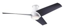 Modern Fan Co. AMB-FM-MW-56-MB-870-RC - Ambit Flush DC Fan- Matte White Finish; 56" Matte Black Blades; 17W LED (Matte White Trim)