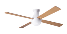 Modern Fan Co. BAL-FM-GW-52-MP-NL-001 - Ball Flush Fan; Gloss White Finish; 52" Maple Blades; No Light; Fan Speed Control