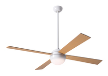 Modern Fan Co. BAL-GW-42-MP-652-002 - Ball Fan; Gloss White Finish; 42" Maple Blades; 20W LED; Fan Speed and Light Control (3-wire)