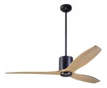 Modern Fan Co. LLX-DBBK-54-MP-NL-WC - LeatherLuxe DC Fan; Dark Bronze Finish with Black Leather; 54" Maple Blades; No Light; Wall Cont