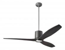 Modern Fan Co. LLX-GTGY-54-EB-NL-WC - LeatherLuxe DC Fan; Graphite Finish with Gray Leather; 54" Ebony Blades; No Light; Wall Control