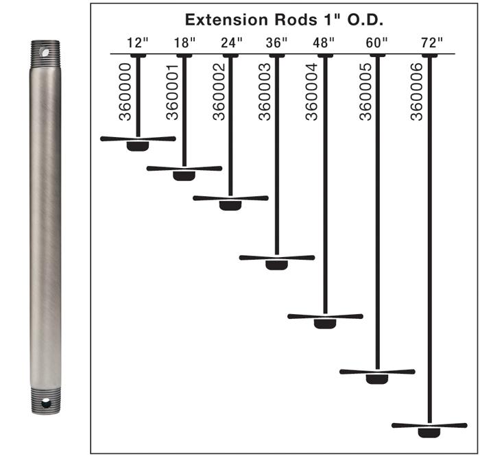 Fan Down Rod 18 Inch