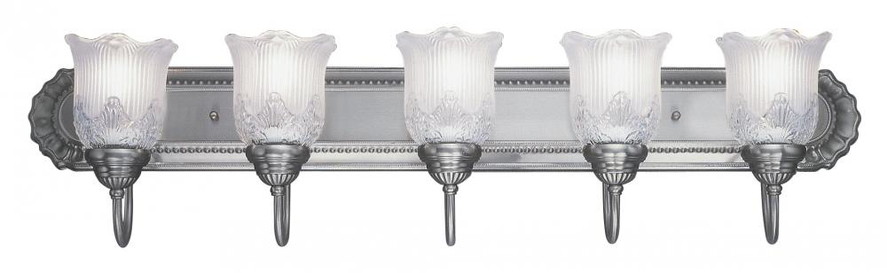 Five Light Brushed Nickel Bathroom Fixture