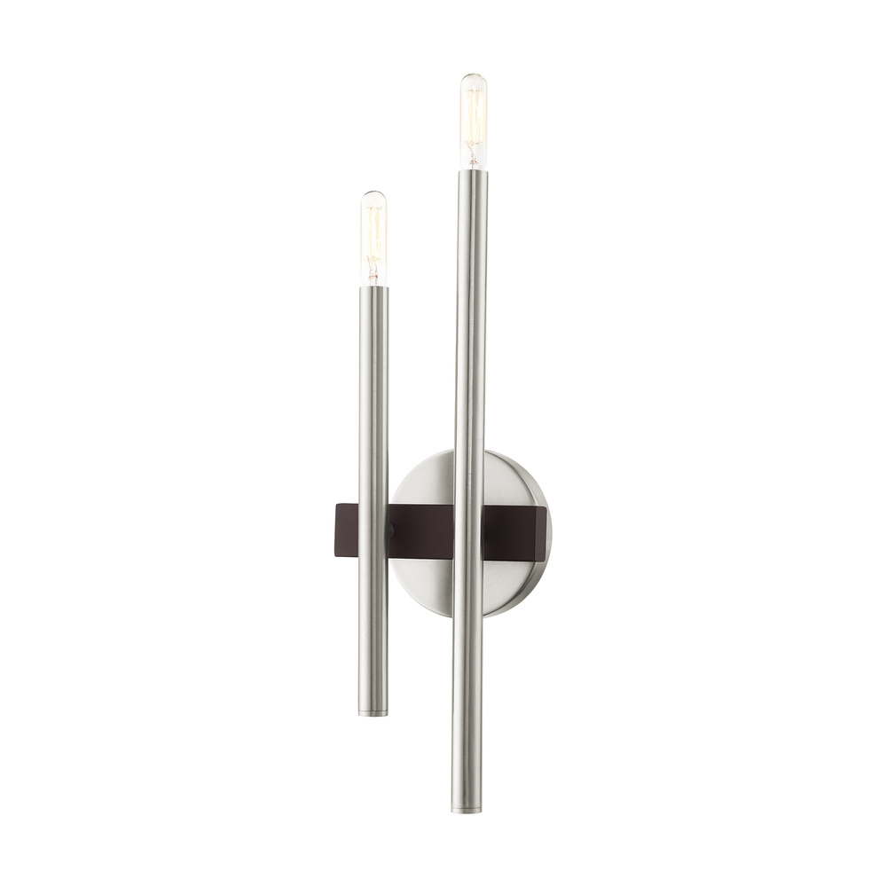 2 Lt Brushed Nickel Wall Sconce