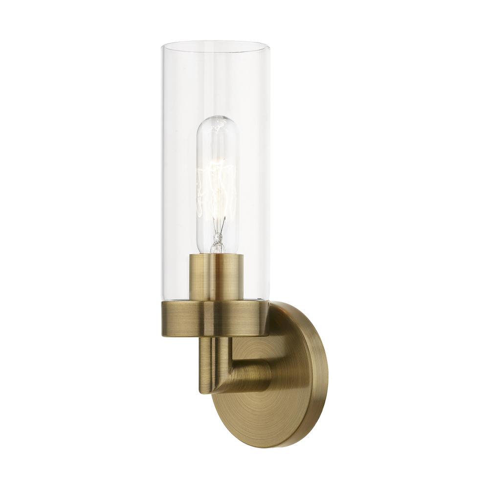 1 Light Antique Brass ADA Single Sconce