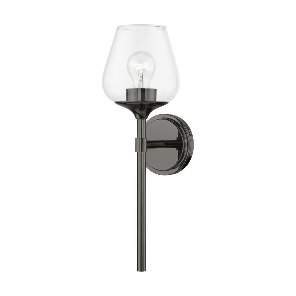 1 Light Black Chrome Vanity Sconce