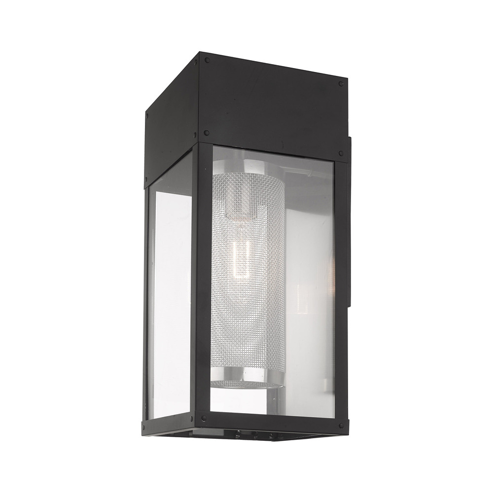 1 Lt Black Outdoor Wall Lantern