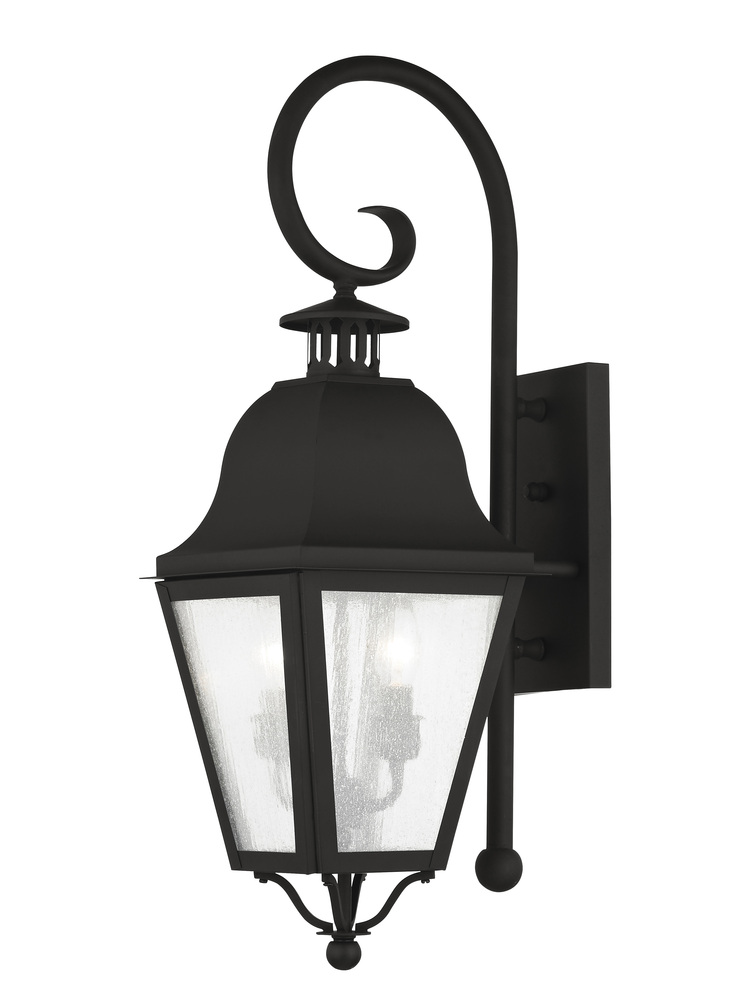 2 Light Black Outdoor Wall Lantern