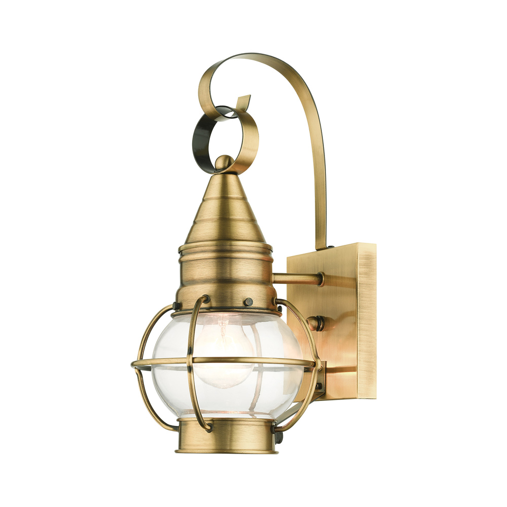 1 Lt Antique Brass  Outdoor Wall Lantern