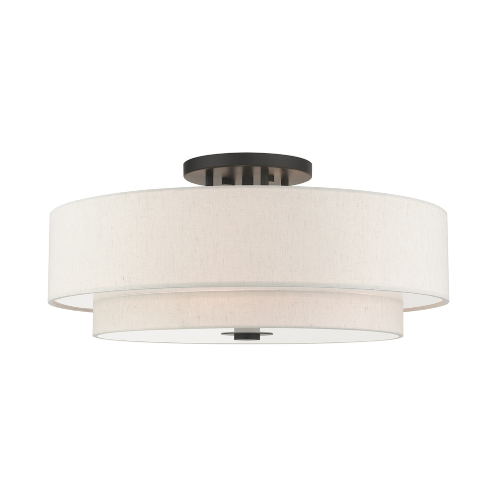 6 Lt English Bronze  Semi Flush