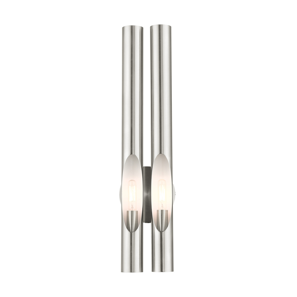 2 Lt Brushed Nickel ADA Double Sconce