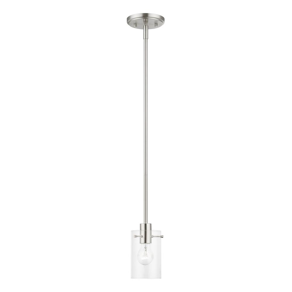 1 Light Brushed Nickel Single Pendant