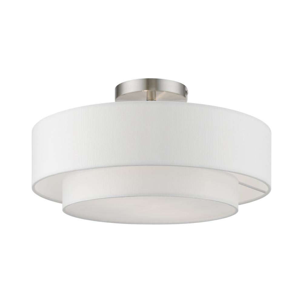 2 Light Brushed Nickel Semi-Flush