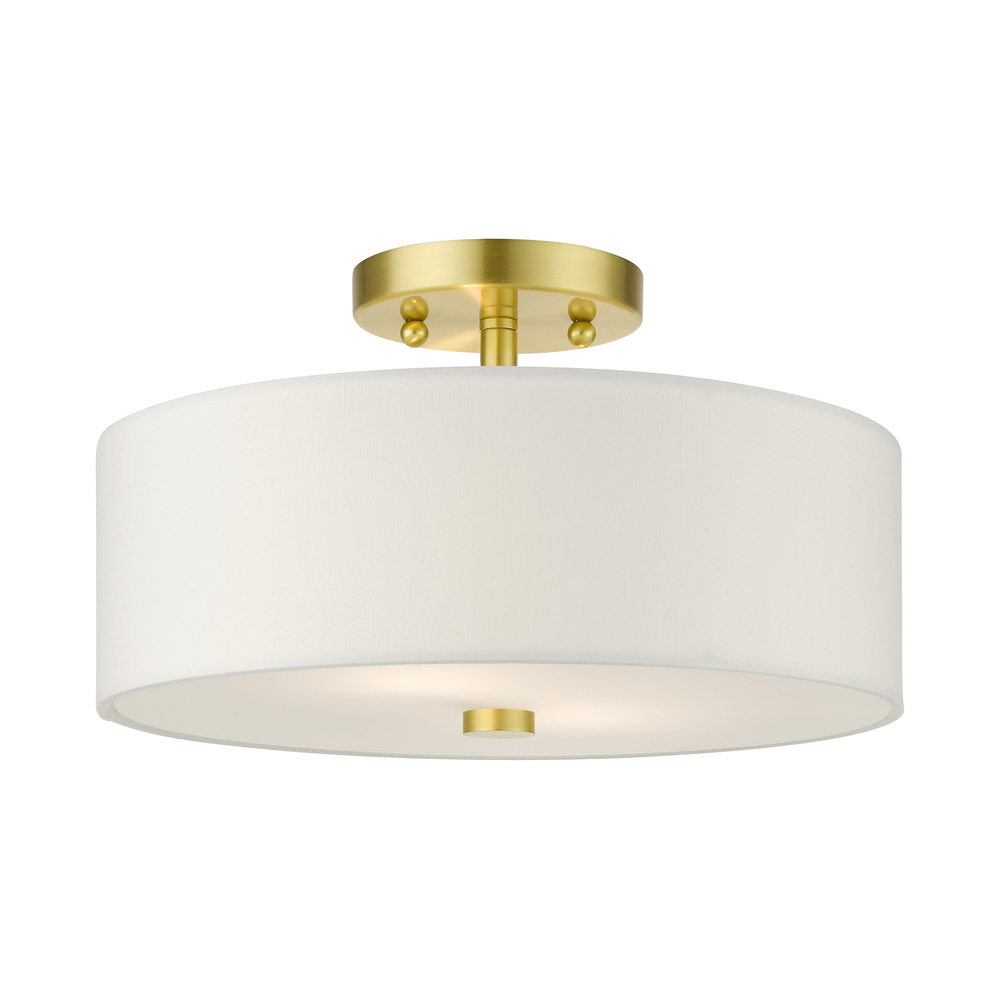 2 Lt Satin Brass Semi Flush