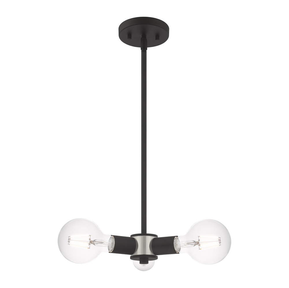 3 Lt Black Mini Chandelier