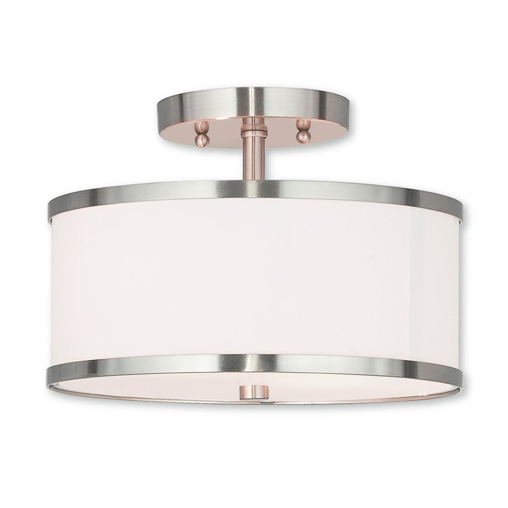 2 Light Brushed Nickel Ceiling Mount