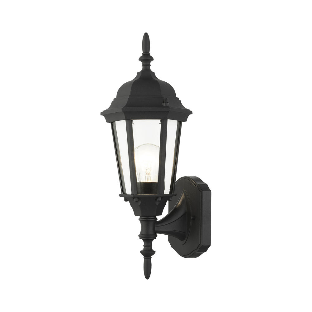 1 Lt Textured Black  Outdoor Wall Lantern