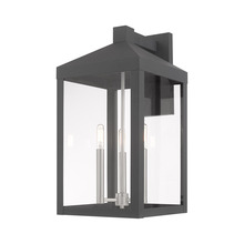 Livex Lighting 20585-76 - 3 Lt Scandinavian Gray Outdoor Wall Lantern