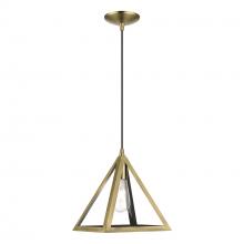 Livex Lighting 41329-01 - 1 Light Antique Brass Pendant