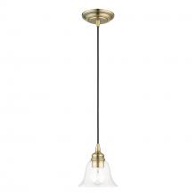 Livex Lighting 46480-01 - 1 Light Antique Brass Single Pendant