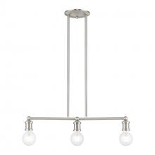 Livex Lighting 47163-91 - 3 Light Brushed Nickel Linear Chandelier