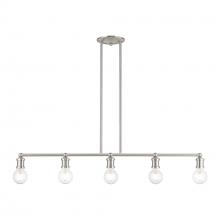 Livex Lighting 47165-91 - 5 Light Brushed Nickel Large Linear Chandelier