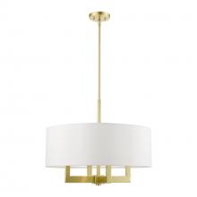 Livex Lighting 48786-12 - 4 Light Satin Brass Pendant Chandelier