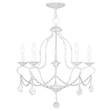 Livex Lighting 6435-60 - 5 Light Antique White Chandelier