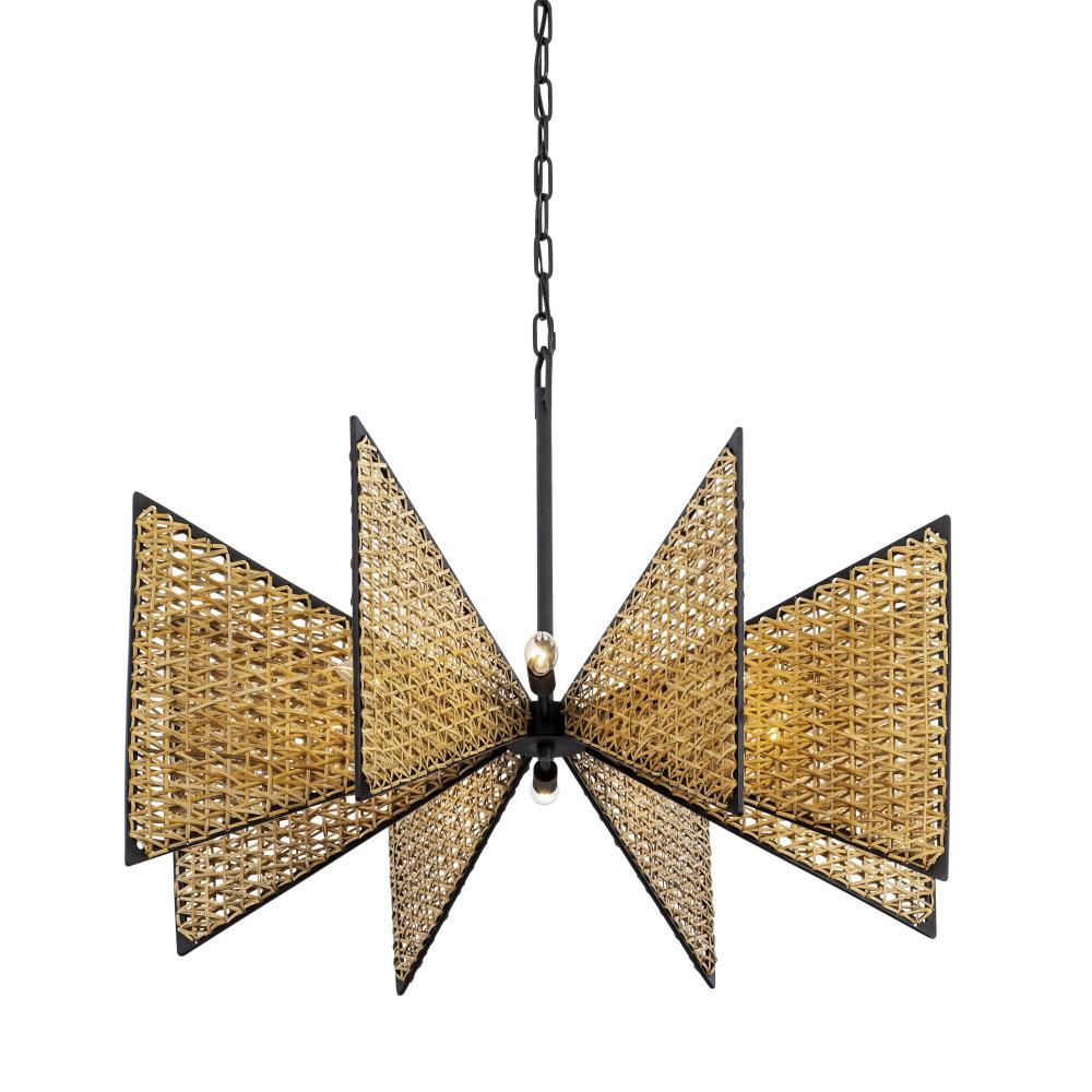 Machina 8-Lt Chandelier - Matte Black/Sulihiya