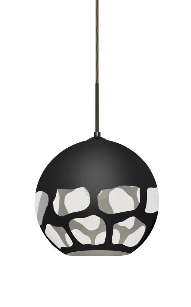 Besa, Rocky Cord Pendant, Black, Bronze Finish, 1x60W Medium Base