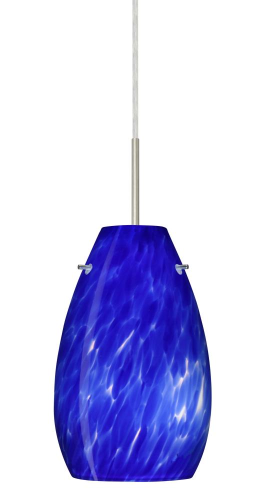 Besa Pera 9 LED Pendant Blue Cloud Satin Nickel 1x9W LED