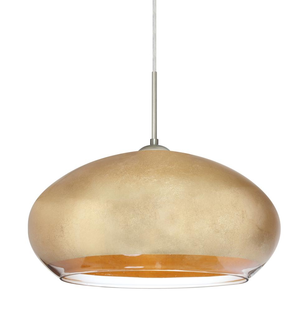 Besa Brio 14 Pendant Satin Nickel Gold Foil 1x9W LED