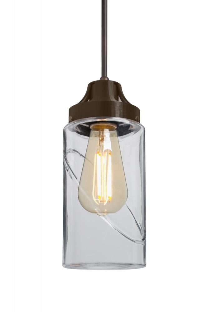 Besa, Blink Cord Pendant, Clear, Bronze Finish, 1x4W LED Filament