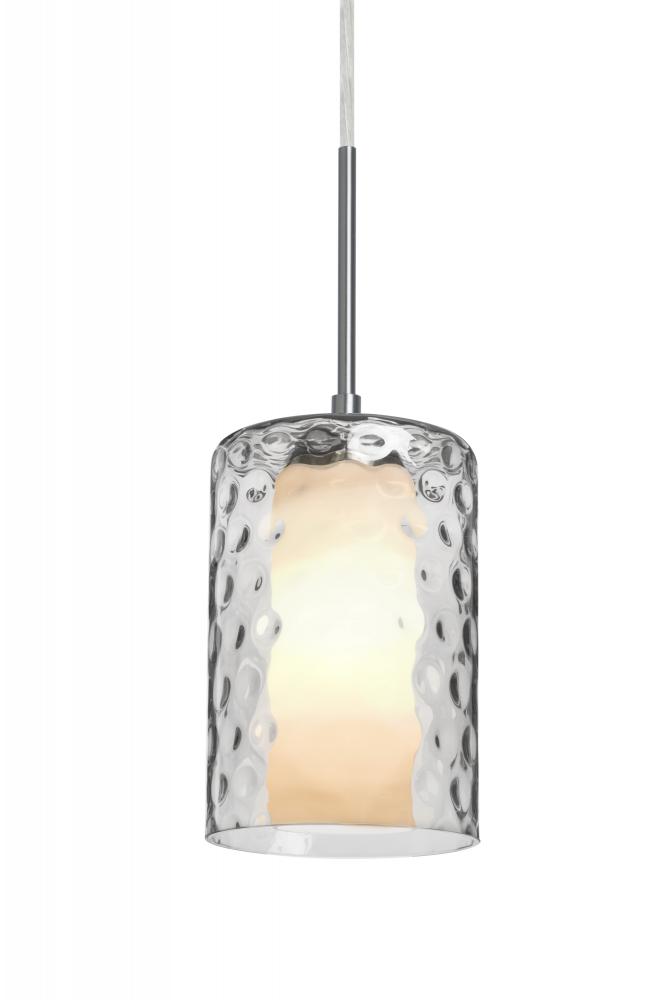 Besa, Esa Cord Pendant, Clear, Satin Nickel Finish, 1x5W LED